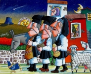 I RE Magi dell’Artista Sardo Paolo Laconi, portano in dono, pane , formaggio e vino 