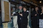 I soci delle Delegazioni Epulae di Bracciano impegnati col metodo Sabrage in occasione del secondo compleanno di Epulae a Venezia