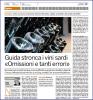  Articolo tratto dal giornale Il Sardegna del 05/02/2009. Tiratura certificata del giornale  "il  Sardegna " del 05/02/2009 numero copie certificate 570.840