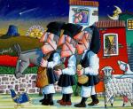 I RE Magi dell’Artista Sardo Paolo Laconi, portano in dono, pane , formaggio e vino 