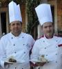 Gli chef,  Enzo Cannat e Stefano Aldreghetti,  primi classicati ex aequo alla prima di Bacco e l’Agnello svoltasi a Dorgali (NU)