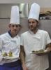 Gli chef, Giuseppe Luca Papa e Andrea Dosa,secondi classicati ex aequo alla prima di Bacco e l’Agnello svoltasi a Dorgali (NU)